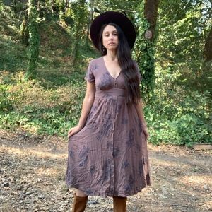 Grey folk/prairie chic tea dress by Mod Ref